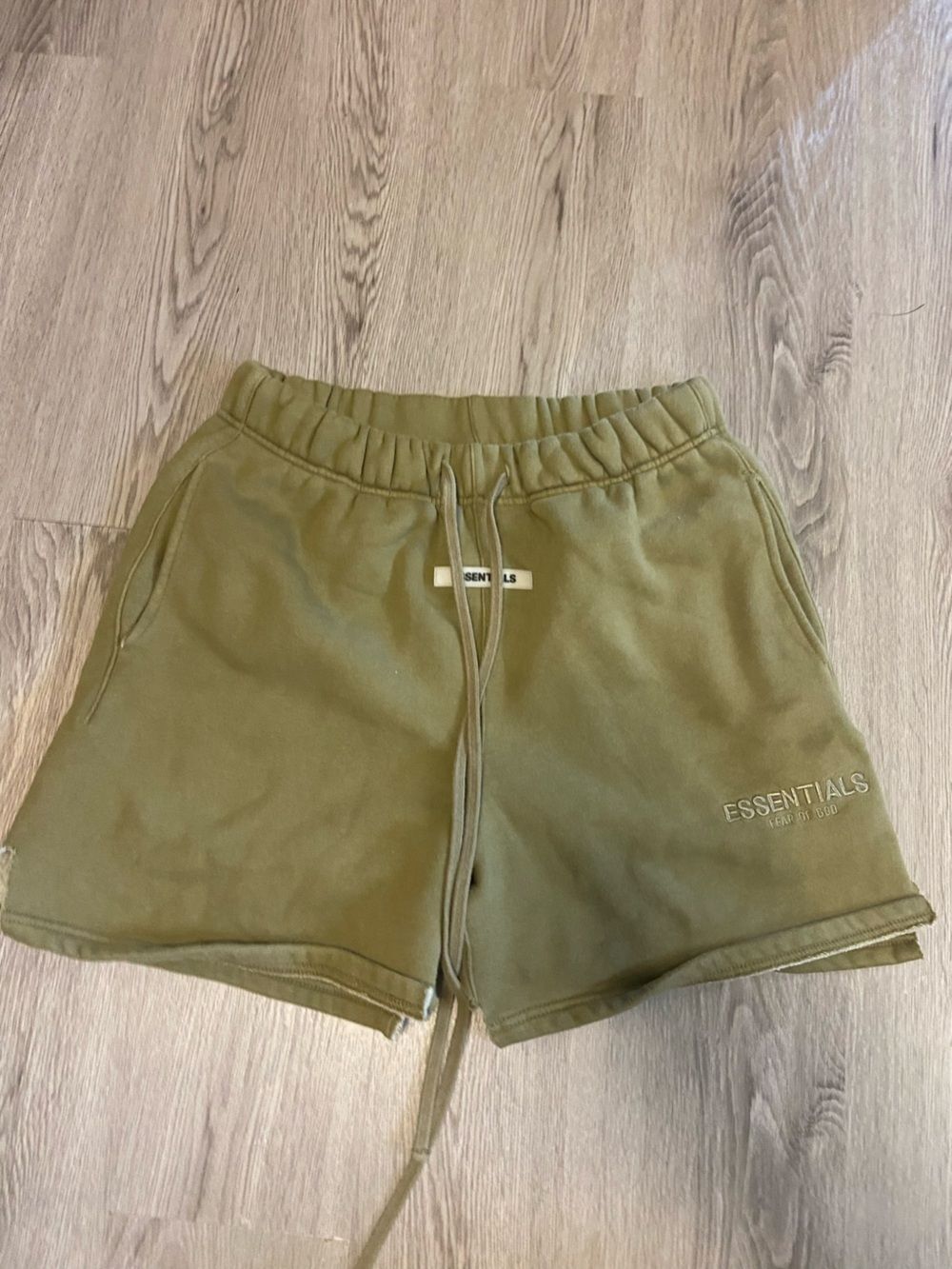 Essentials Olive Green Sweat Shorts
